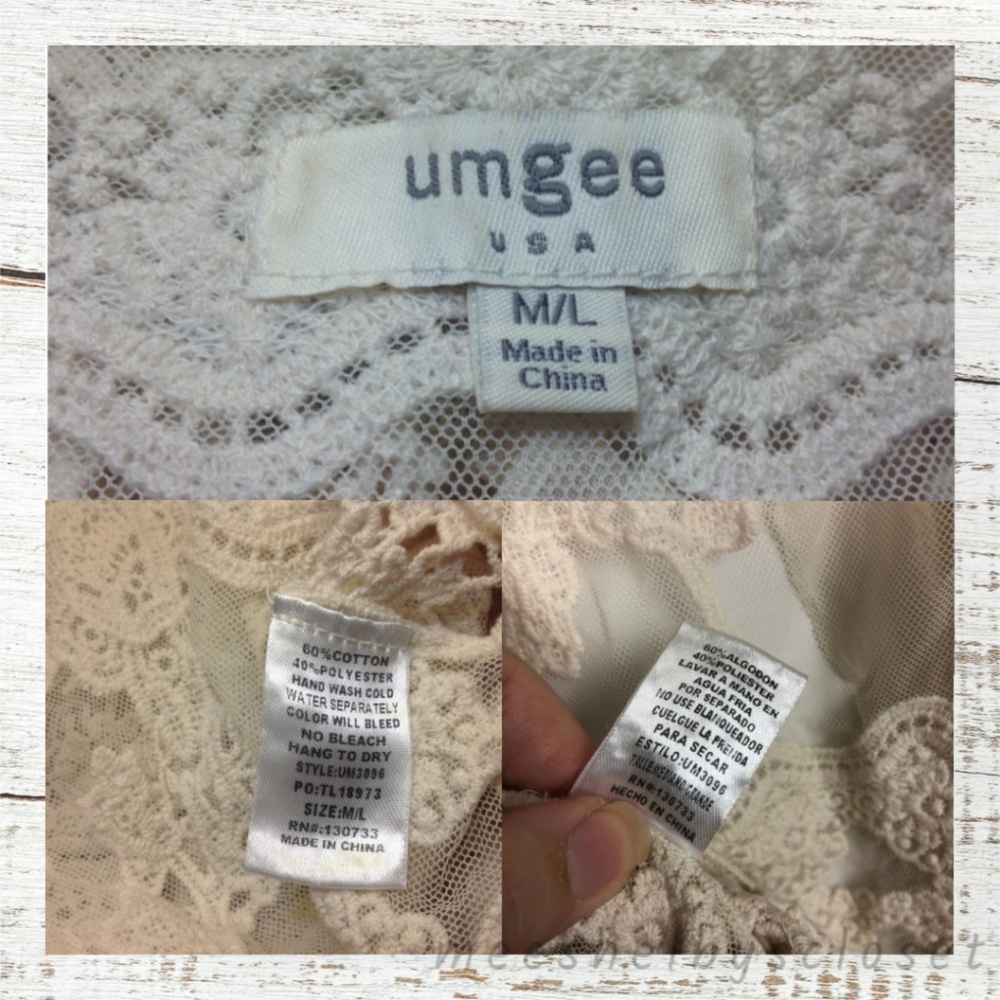 Umgee Ivory Cream Lace Ruffle Flowy Sheer Vest - Picture 4 of 8